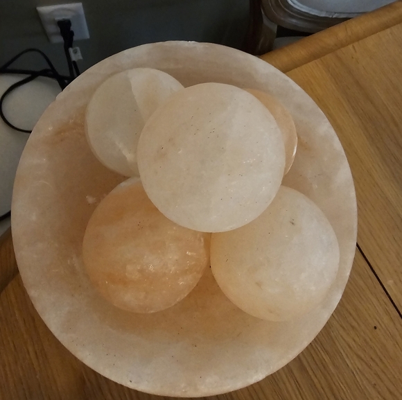 Salt lamp with 5 balls massage light pink - Picture 6 of 9
